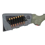 Allen Next Shot Bridger Buttstock Cartridge Carrier - 7 Round Ammo Holder for .223 to 300 Win Mag, Adjustable Strap, Gray