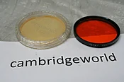 55mm PETRI BRAND ORANGE OPTICAL GLASS SCREW IN FILTER NEW OLD STOCK WITH CASE