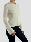Fringed Neckline Pullover