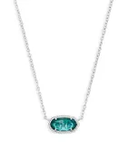 ELISA SHORT PENDANT NECKLACE RHODIUM LONDON BLUE