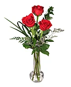 RED ROSE BUD VASE