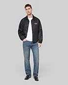 Blouson avec broderie dos noir