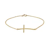 18K Gold Fine Cross Bracelet