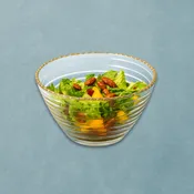 8″ Monte Carlo Clear Glass Bowl with Gold Rim