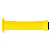Black Ops Circle Bicycle Grips – Classic Ribbed BMX Handlebar Grips with Flange – 145mm – Includes End Plugs – Tool-Free Installation – Yellow