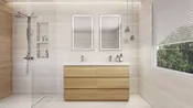Angeles 60″ Freestanding Bathroom Vanity Set with Double Acrylic Sinks
