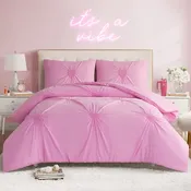 Amora Gathered Heart Comforter Set