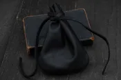 Black Leather Rosary Pouch