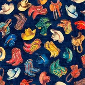 Yippie Ki Yay! - Cowboy Boots & Hats - Navy