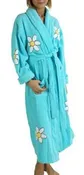 Daisy Applique Long Terry Loop Bathrobe