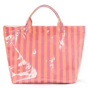 Large Striped Vinyl Tote Bags | 40P595