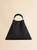 Sac Venice de taille moyenne en cuir noir