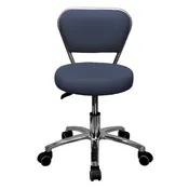 Round Stool with Back - SC-1016 DARK BLUE