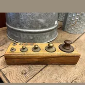 Antique European Market Scale Weight Set #489-02