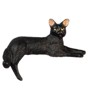 1 Inch Scale Black Cat Back Leg Down Dollhouse Miniature