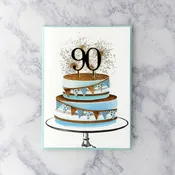 Acrylic Cake 90th Birthday Card