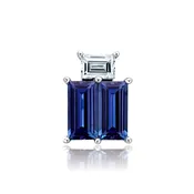 14k White Gold Lab Grown Alexandrite and Diamond Pendant