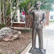 All Aboard Bronze Train Conductor Statue