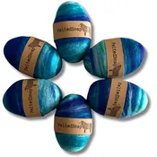 Felted Soap AQUA BLUE Beautiful Gift Soap with Built on Washcloth Wooly Soap
