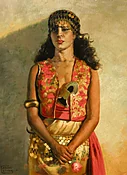 Adam Styka (1890-1959) Portrait of an Orientalist Beauty