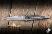 Kershaw Launch 8 Automatic Folding Knife Gray Aluminum/CF Inlay 3.5" CPM 154 Stonewash  7150