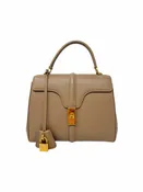 Celine Beige 'Small 16' Grained Calfskin Top-Handle W/Strap