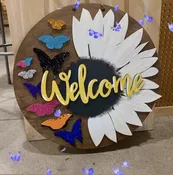 Welcome Sunflower &amp; Butterflies Round Take Home
