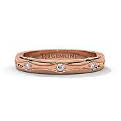 0.08 Ct Lab Diamond Contour Wedding Band Rose Gold