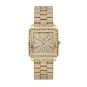 Ladies' JBW Cristal Square 1/8 CT. T.W. Diamond and Crystal Accent 18K Gold Plate Watch (Model: J6386A)
