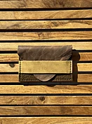 Mixed Leather Minimal Wallet - American Artisanal Leather Purses and Bags. Woman Owned Small Biz from Mchenry | Chicago IL.