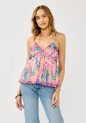 Blush Teal Spaghetti Strap V-Neck Ruched Tank