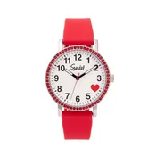 Brilliance Line Red Crystal Heart Watch