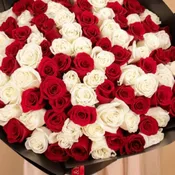 Fire and Ice bouquet Red and White