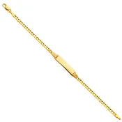 14K Yellow Gold Cuban Link Id Bracelet For Children’s