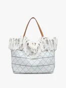 M2091 Madison Handwoven Fringe Tote – Woven Cotton Bag