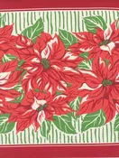 Classic Retro Floral Poinsettia Dish Towel Fabric