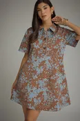all eyes on you patterned mini dress - brown