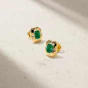 Aurum Octagonal Emerald Stud Earrings