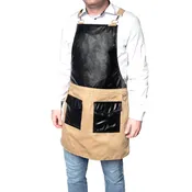 Apron w/ Cross Back Straps - Beige - Hair Capes and Aprons Co