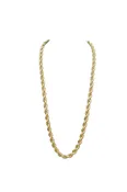 Vintage Thick Gold Toned Twisted Rope Chain Statement Necklace 36