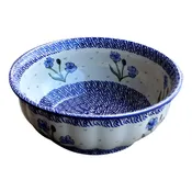 Blue Dahlia - Large Fluted Serving Bowl