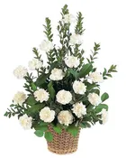 Entry Level Carnation Basket (All White) — Corner Creations by Dana