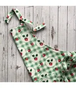 Mahogany Strawberry Gingham Apron
