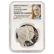 2015-W $1 March of Dimes Commemorative PF69 Ultra Cameo  NGC FDR Label