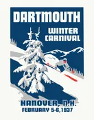 Dartmouth 1937 Winter Carnival Ski Poster