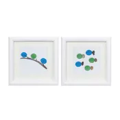 Bird and Fish Wall Art (Set of 2) 10"SQ MDF/Glass