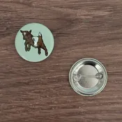 Baby Goat Button Pin for Bags, Jackets, and Shirts - Cute Button Pins - Adorable 1.25"