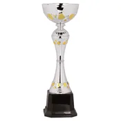 10 3/4″ Silver/Gold Completed Metal Cup Trophy on Plastic Base