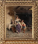 Alessandro Sani Genre Scene Oil Painting
