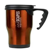 Personalized 14 oz. Orange Stainless Steel Travel Mug with Handle
